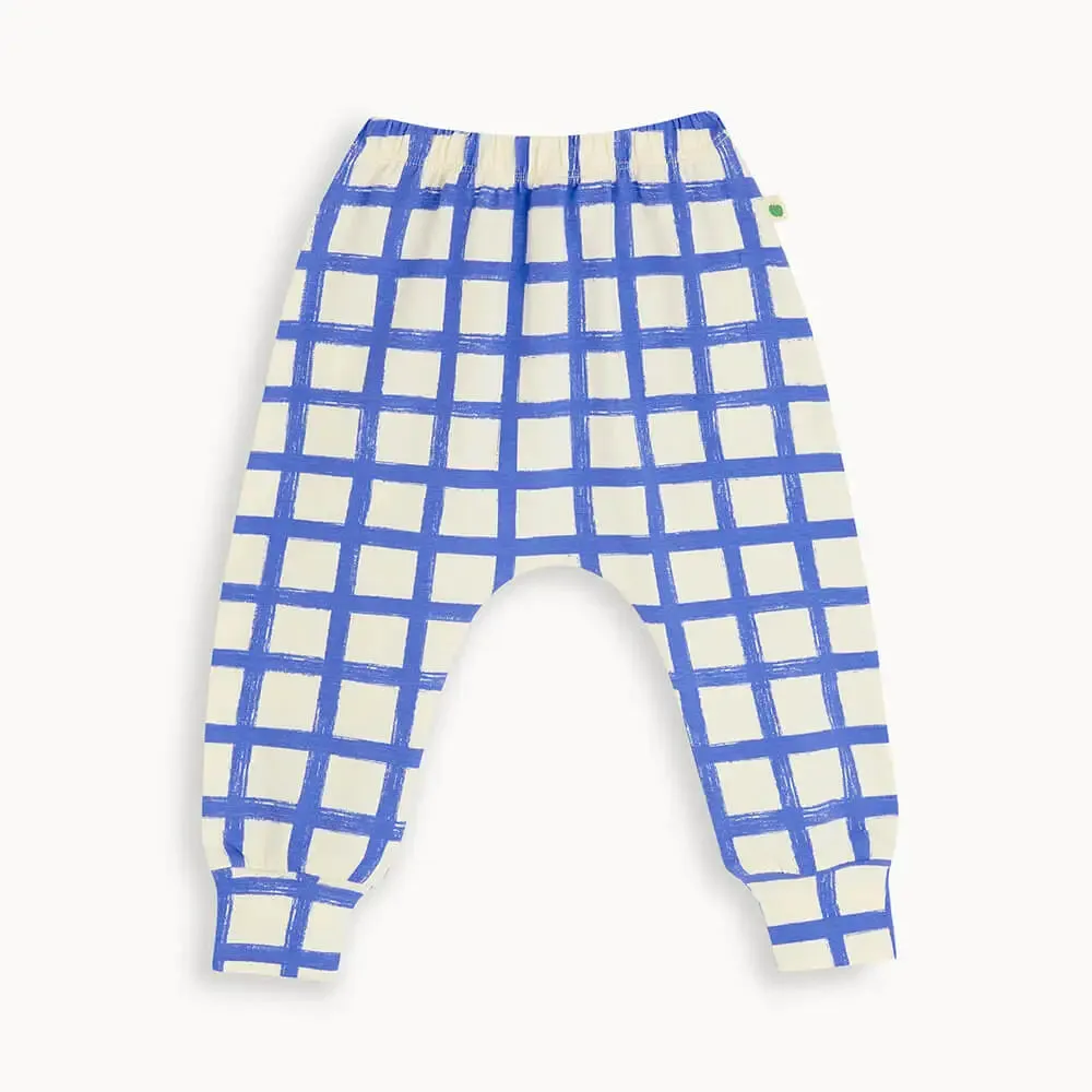 Softie - Blue Checker Jersey Baby & Kids Hareem Pant