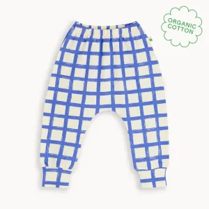 Softie - Blue Checker Jersey Baby & Kids Hareem Pant
