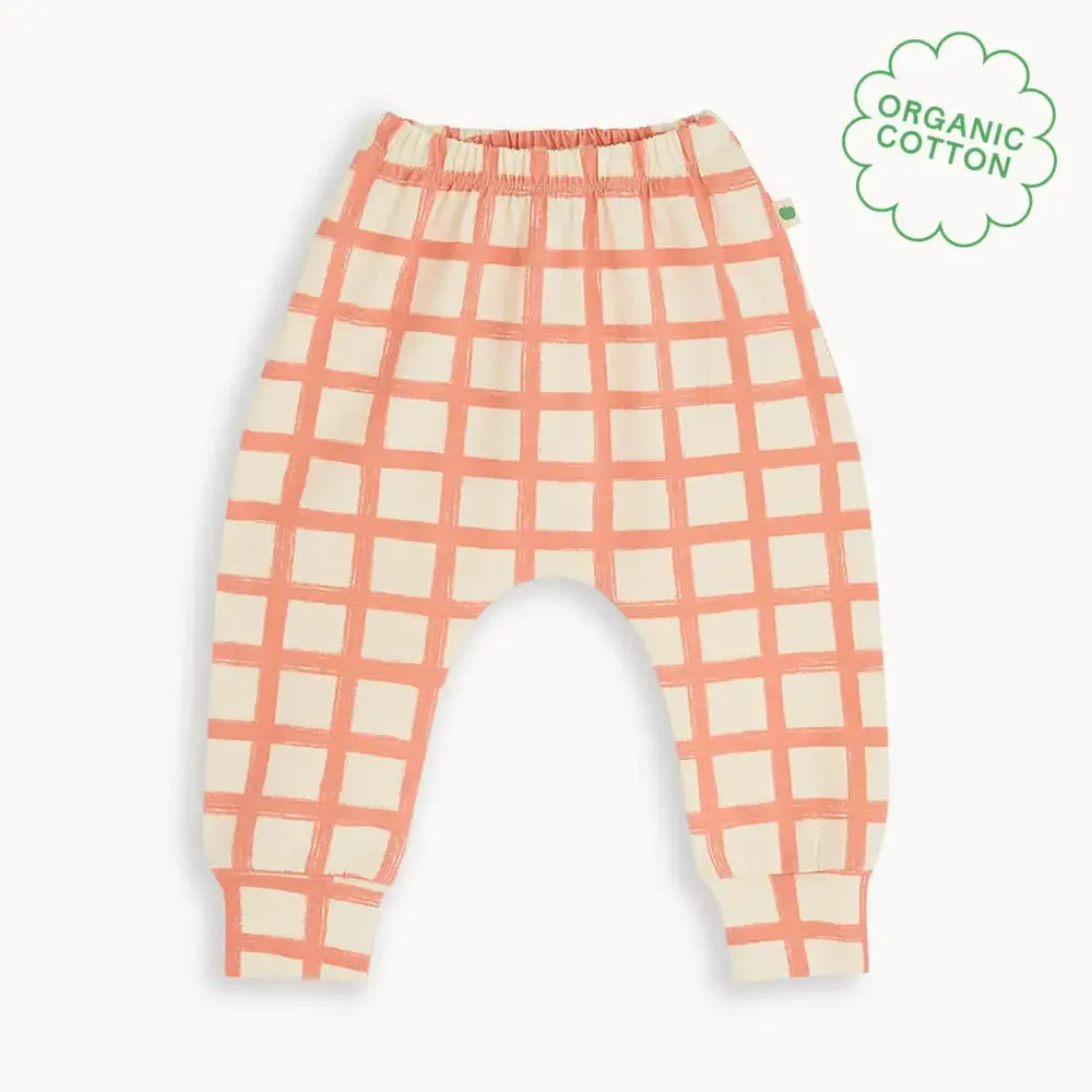 Softie - Terracotta Checker Jersey Baby & Kids Hareem Pant
