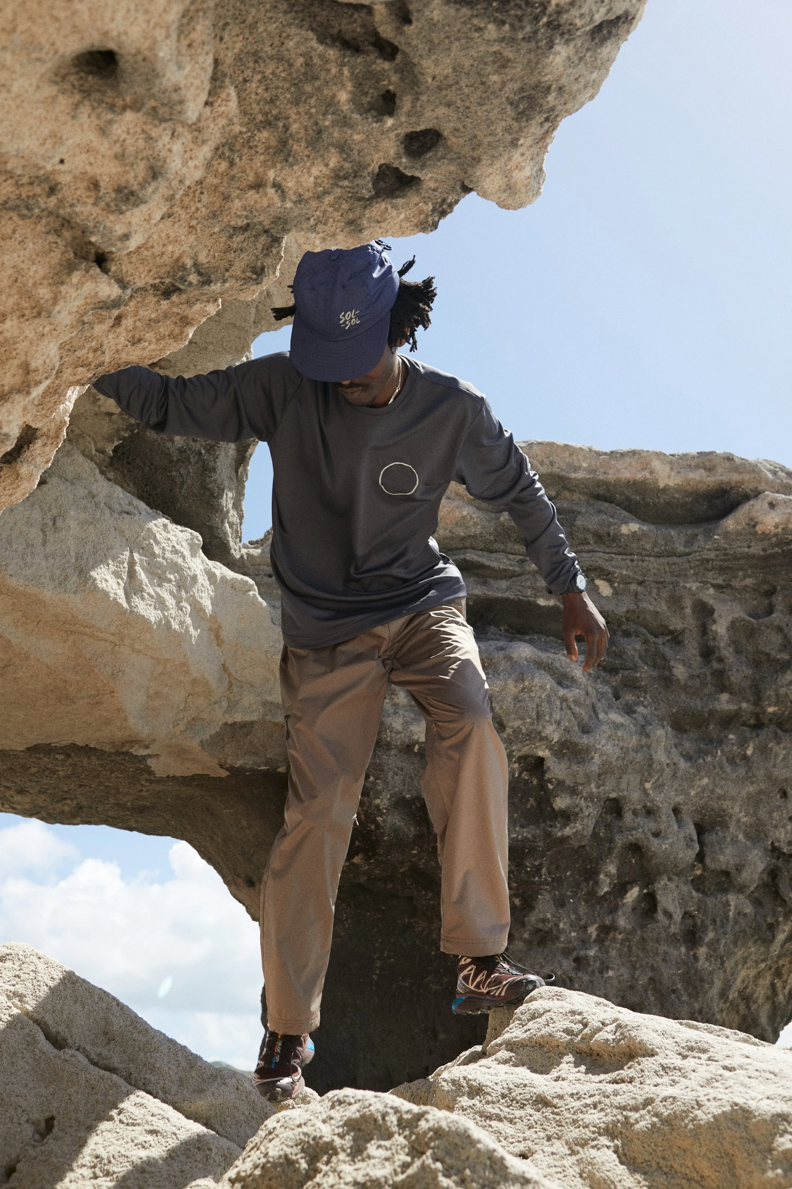 Sol Sol - Long Sleeve Tech T-Shirt - Charcoal