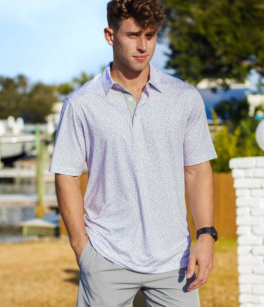 Southern Shirt Confetti Printed Polo - Confetti