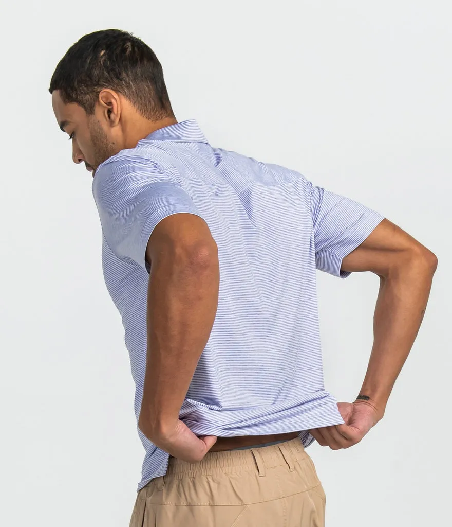 Southern Shirt Heather Madison Stripe Polo - Iris