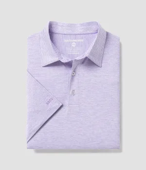 Southern Shirt Heather Madison Stripe Polo - Iris