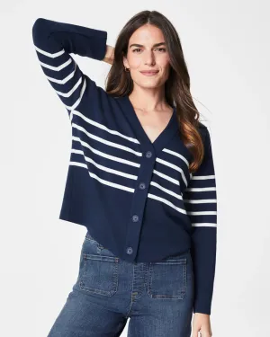 SPANX | AirEssentials Stripe Cardigan {Midnight Navy Porcelain}