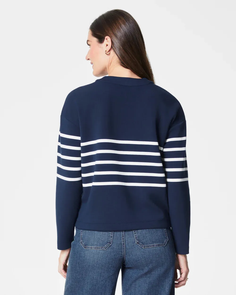 SPANX | AirEssentials Stripe Cardigan {Midnight Navy Porcelain}