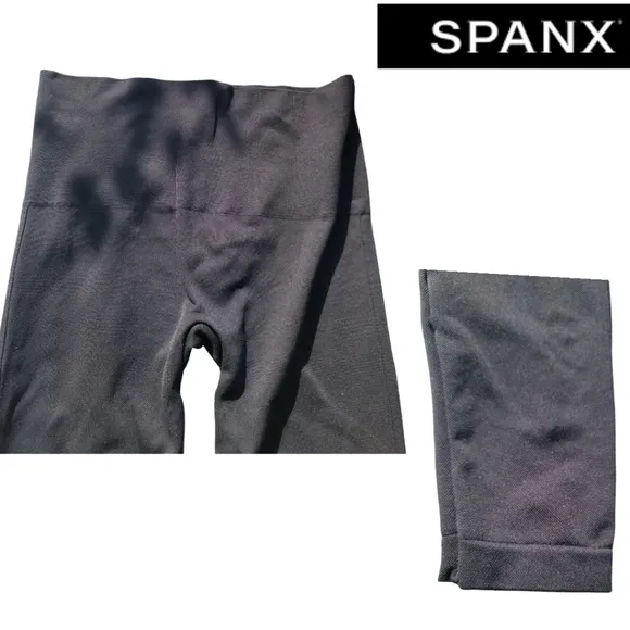 SPANX Black Seamless Compression Leggings Womens Pants Size XL