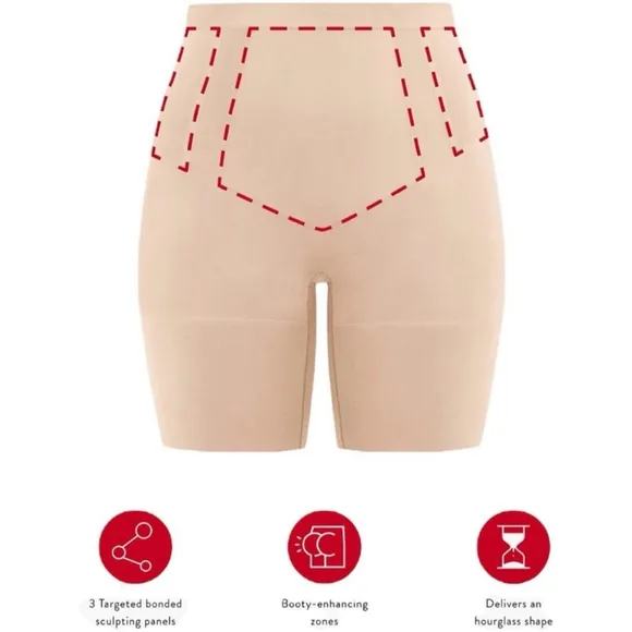 Spanx OnCore Mid-Thigh Shaping Shorts, Sculpting Support, Size S, NWOT