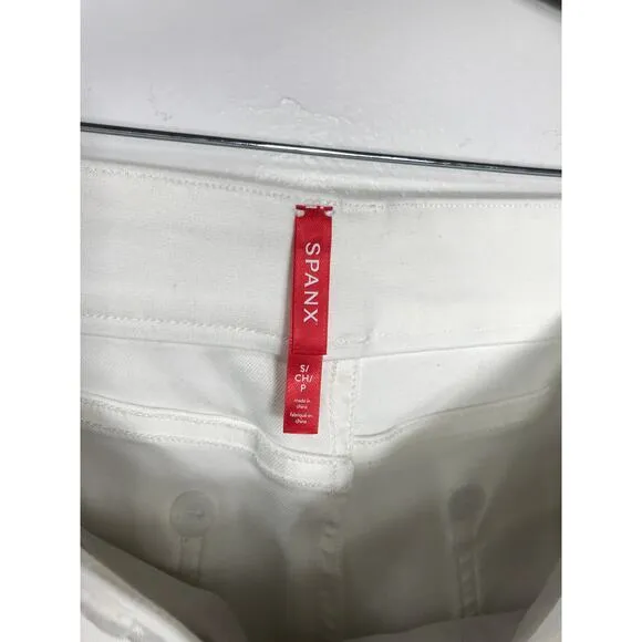 Spanx Stretch Twill Shorts White Preppy Resort Wear Vacation Summer Small 4 / 6