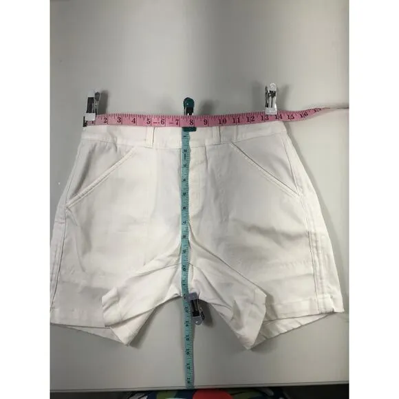 Spanx Stretch Twill Shorts White Preppy Resort Wear Vacation Summer Small 4 / 6