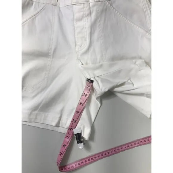 Spanx Stretch Twill Shorts White Preppy Resort Wear Vacation Summer Small 4 / 6