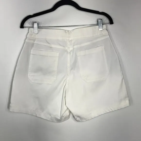 Spanx Stretch Twill Shorts White Preppy Resort Wear Vacation Summer Small 4 / 6