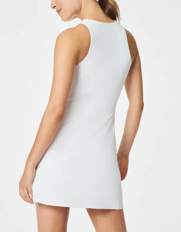 Spanx The Get Moving Zip Front Easy Access Dress - Vivid White