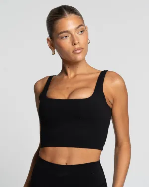 Square Neck Tank - Onyx