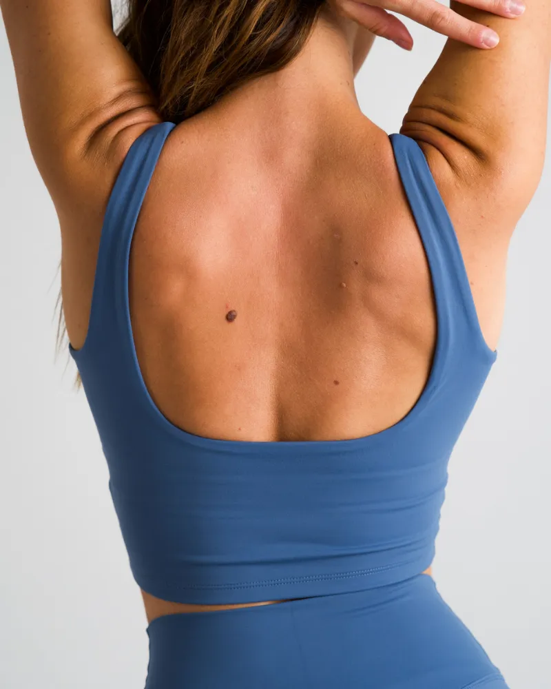 Square Neck Tank - Slate Blue