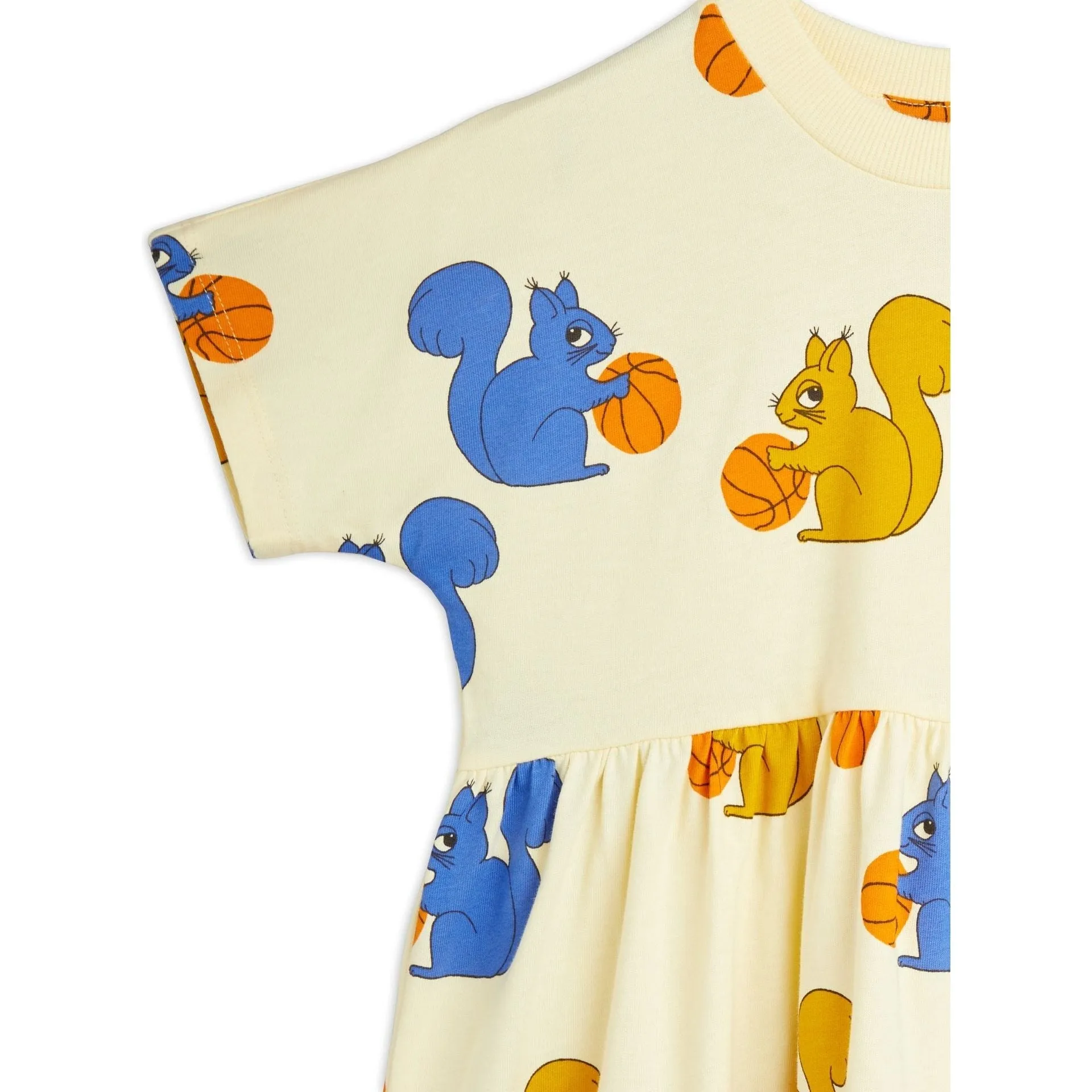 Squirrels Aop Ss Dress Rib Neck