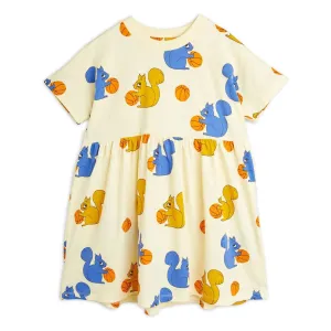 Squirrels Aop Ss Dress Rib Neck
