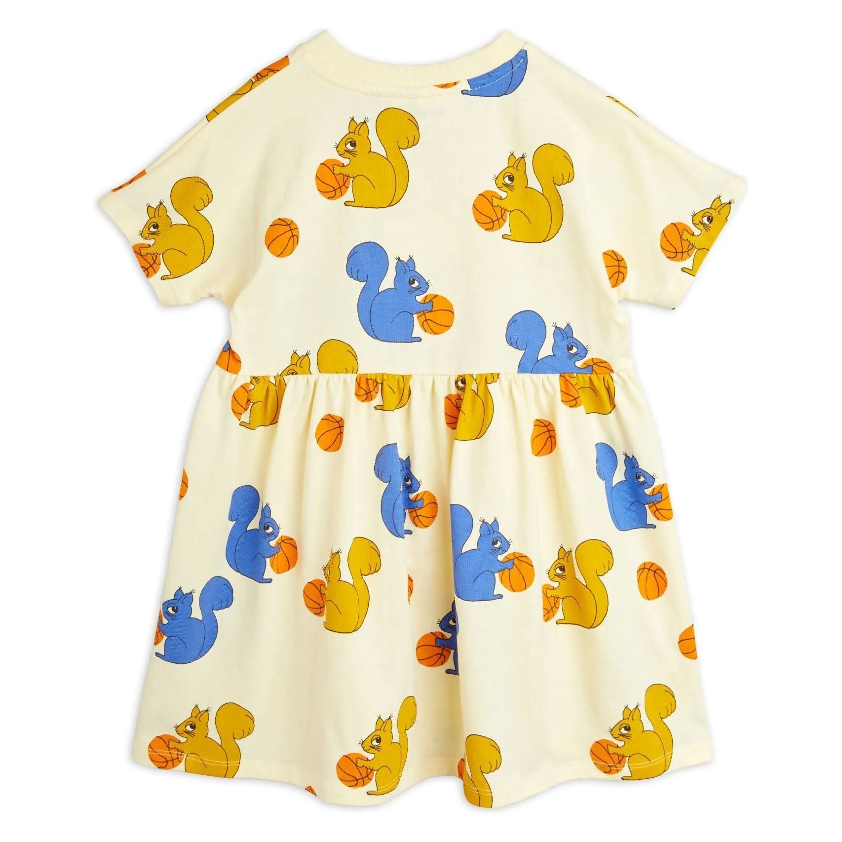 Squirrels Aop Ss Dress Rib Neck