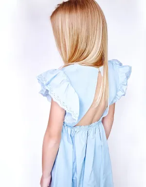 SS23 Laranjinha Girls English Blue Dress V3610