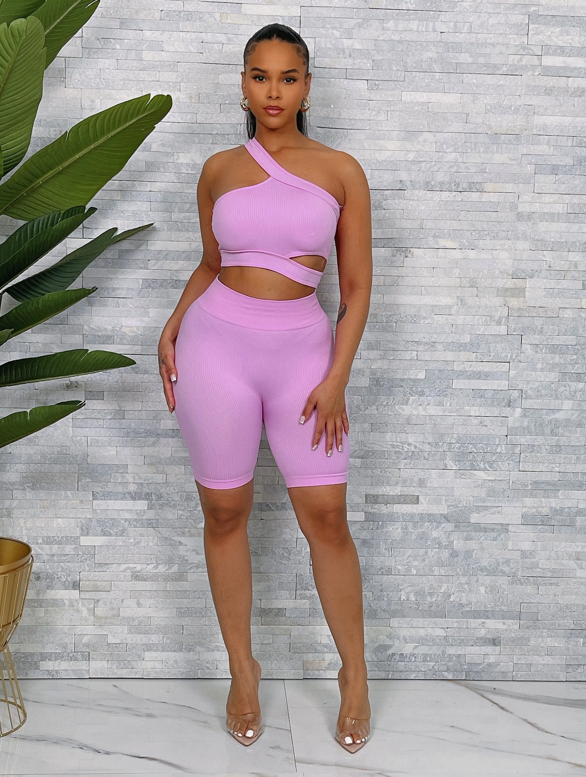 ST3541P-Seamless S/L Top & Shorts Set(2PCS)