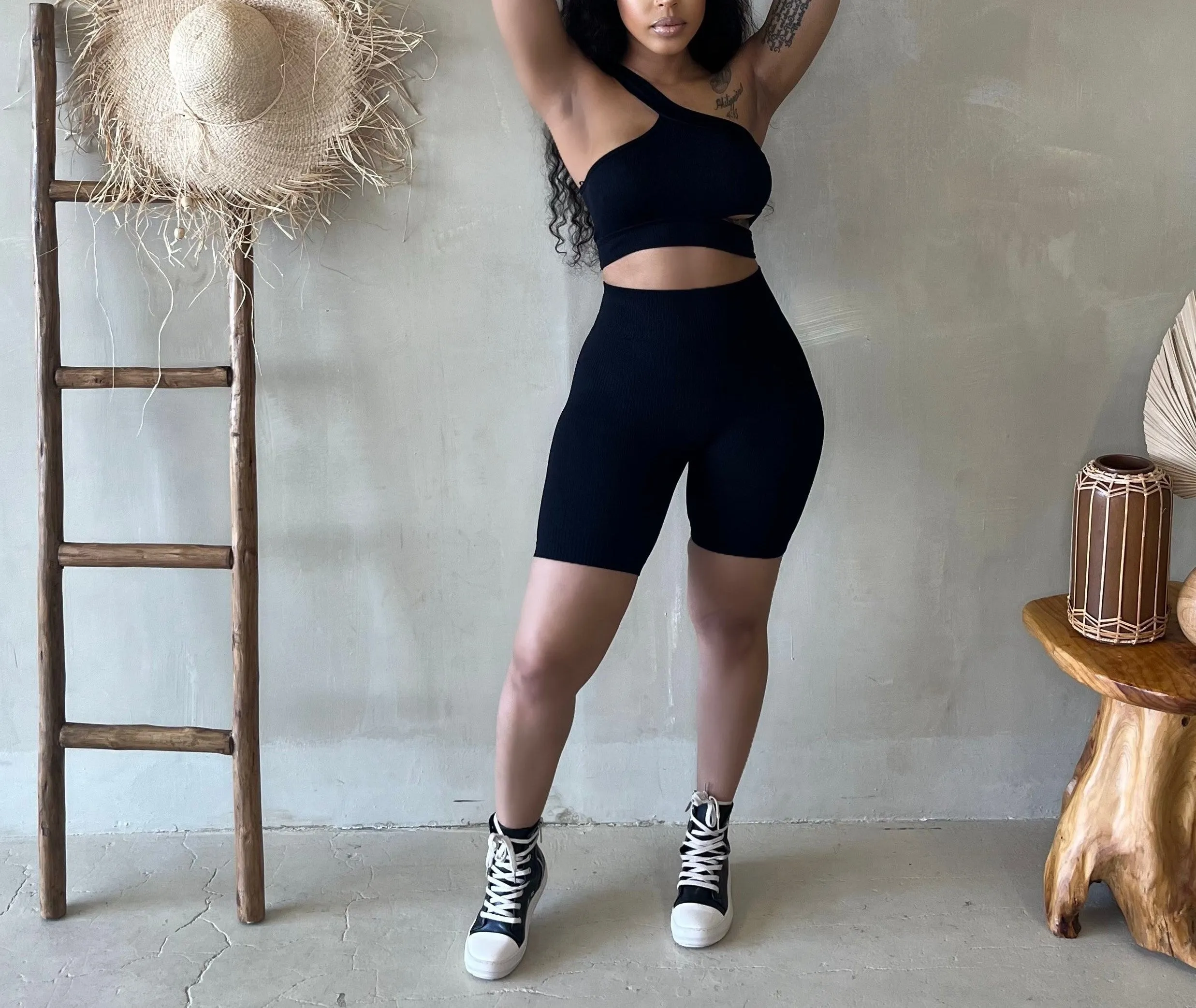 ST3541P-Seamless S/L Top & Shorts Set(2PCS)