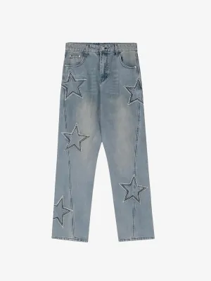 STAR EMBROIDERED JEANS