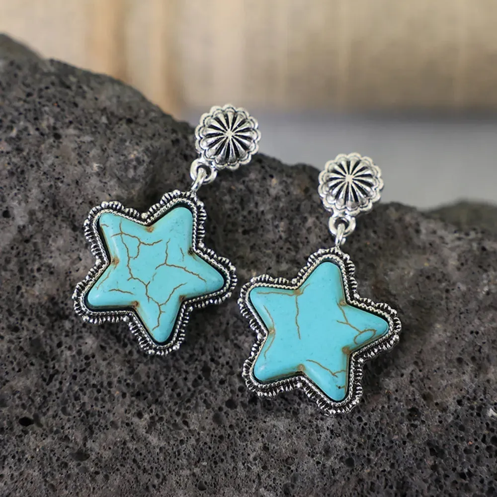 Starlit Trails Turquoise Drop Earrings
