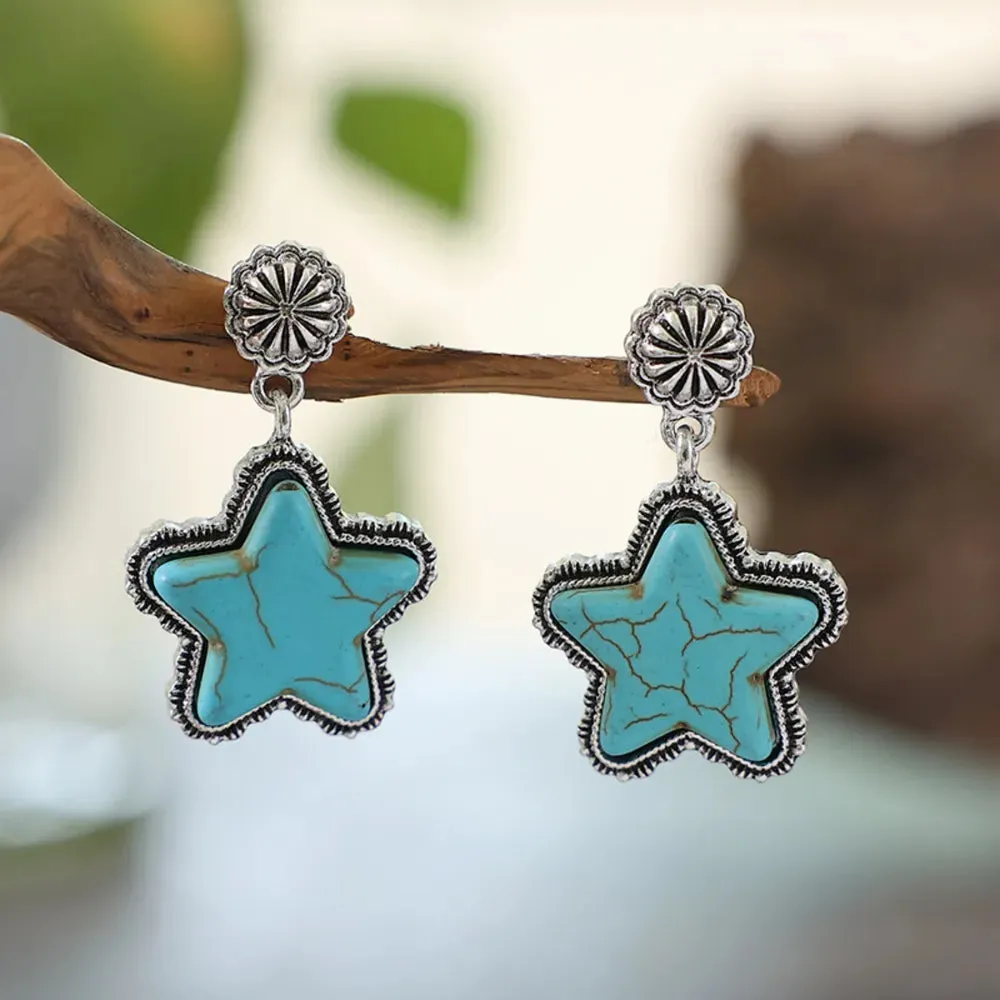 Starlit Trails Turquoise Drop Earrings