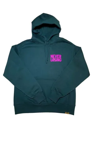 Stay Winning "Never Give Up" Pine Green Hoodie