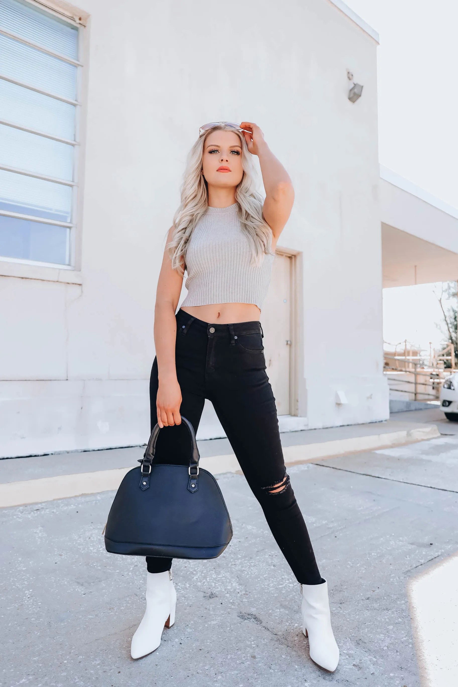 Staying On Trend Cropped Tank - H. Grey