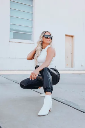 Staying On Trend Cropped Tank - White