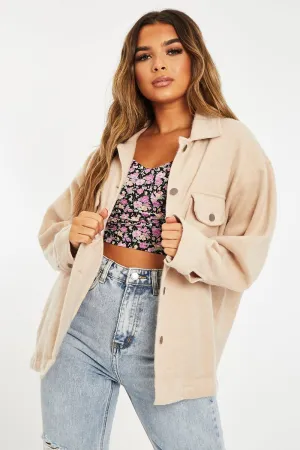 Stone Pocket Oversized Brushed Shacket - Caley