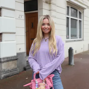 Streep top Lila