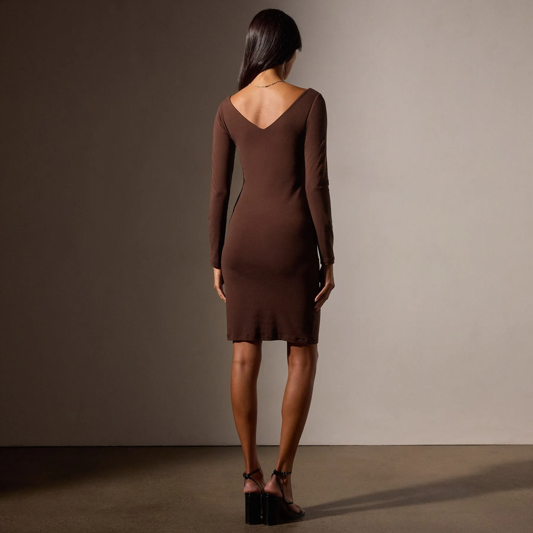 Stretch Lotus Ribbed Dress - Americano