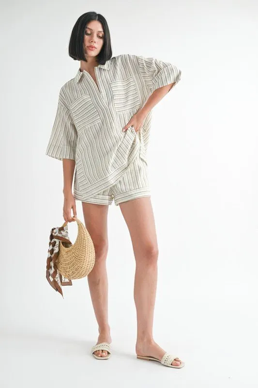 STRIPE OVERSIZED TUNIC TOP