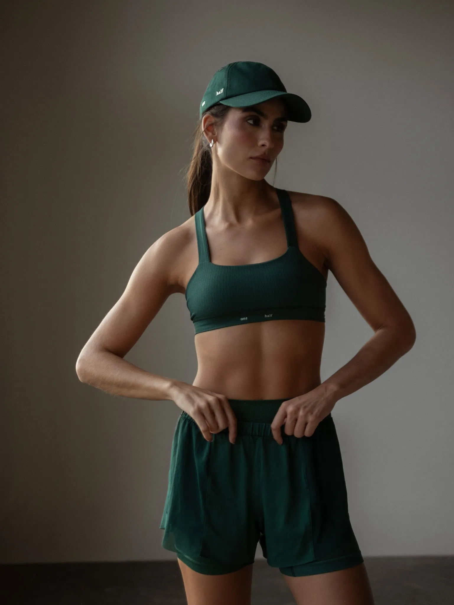 STRIPE SEAMLESS SHORT  - MYSTIC GREEN