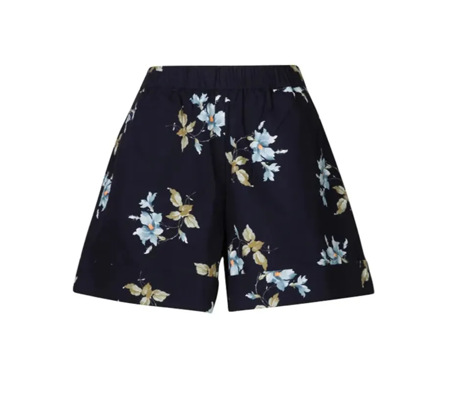 Structured Shorts Blue Bouquet