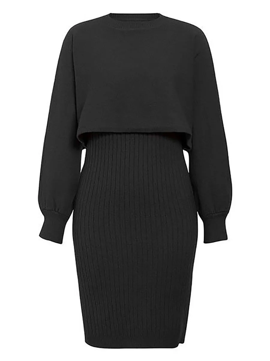 Stunncal Full Of Surprises Ribbed Knit Midi Dress