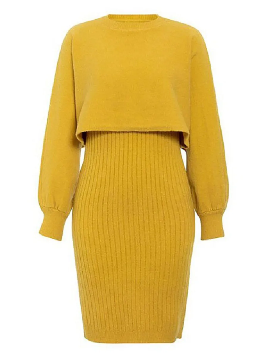 Stunncal Full Of Surprises Ribbed Knit Midi Dress
