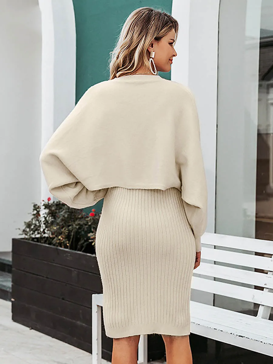 Stunncal Full Of Surprises Ribbed Knit Midi Dress