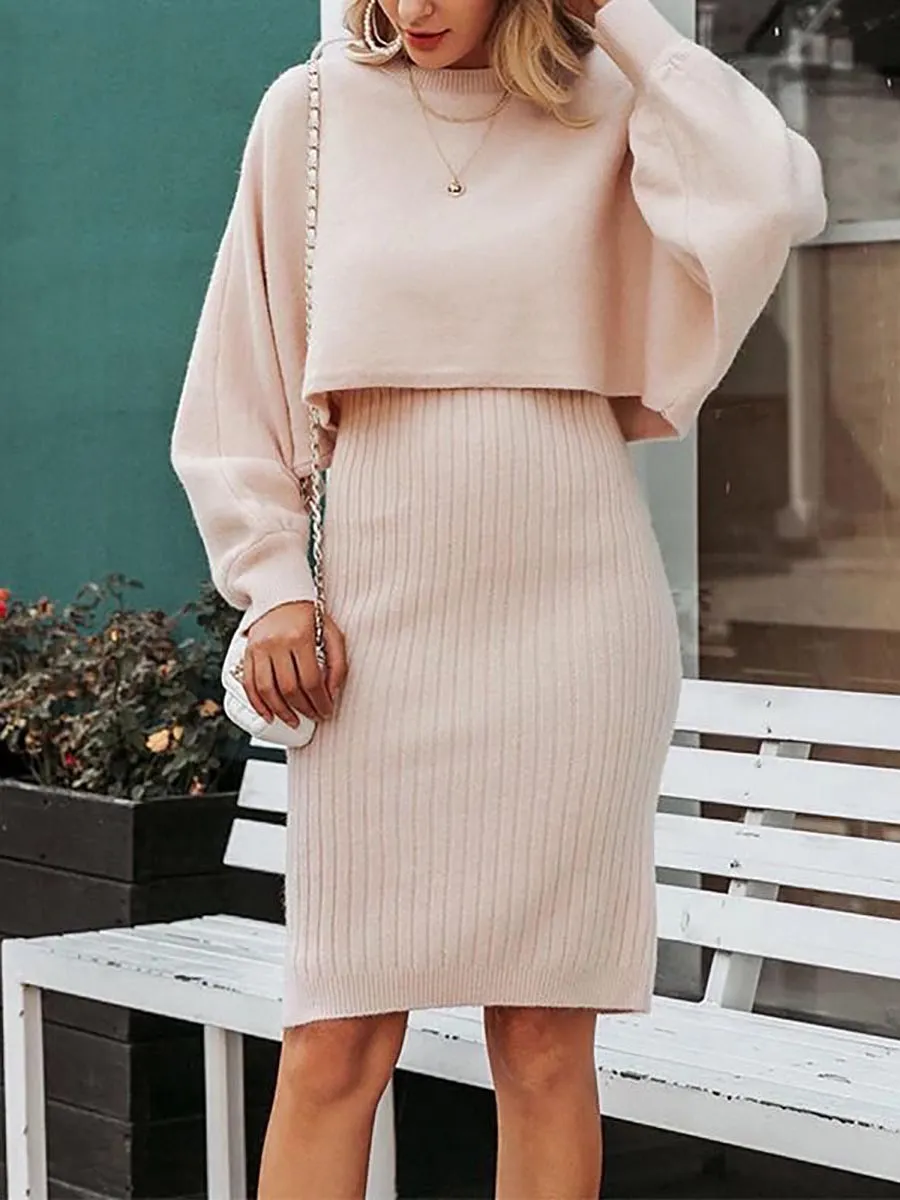 Stunncal Full Of Surprises Ribbed Knit Midi Dress