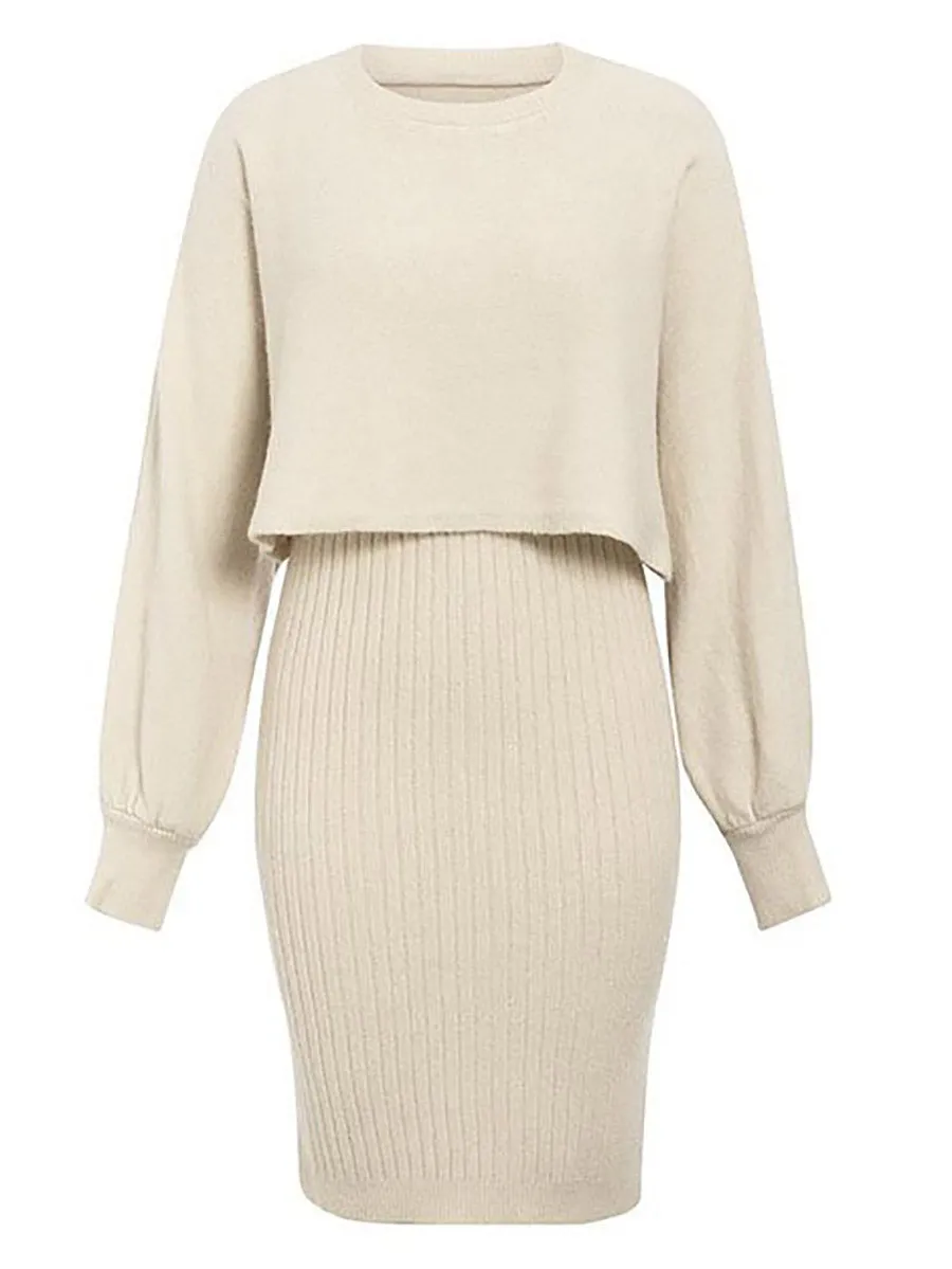 Stunncal Full Of Surprises Ribbed Knit Midi Dress