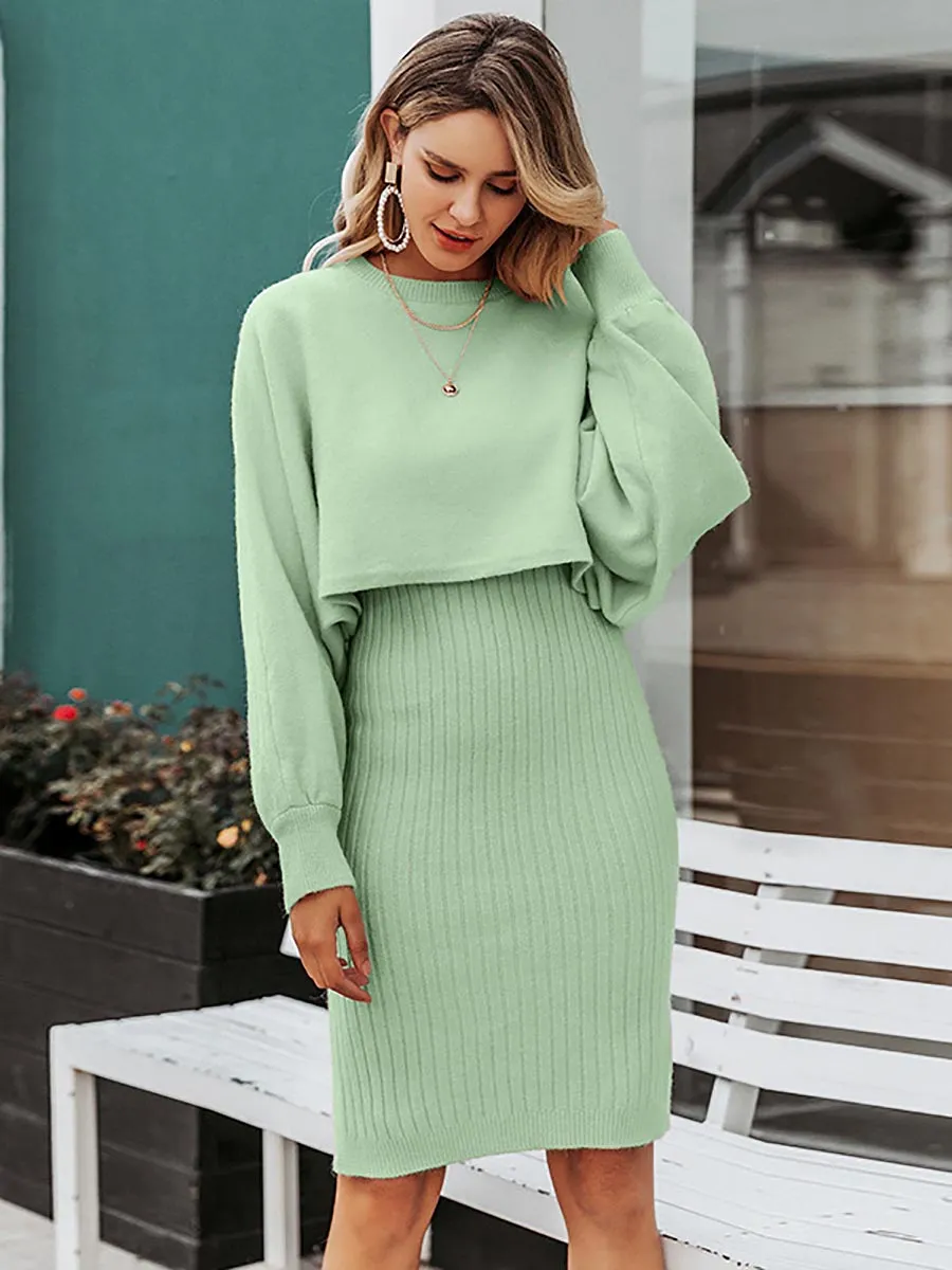 Stunncal Full Of Surprises Ribbed Knit Midi Dress