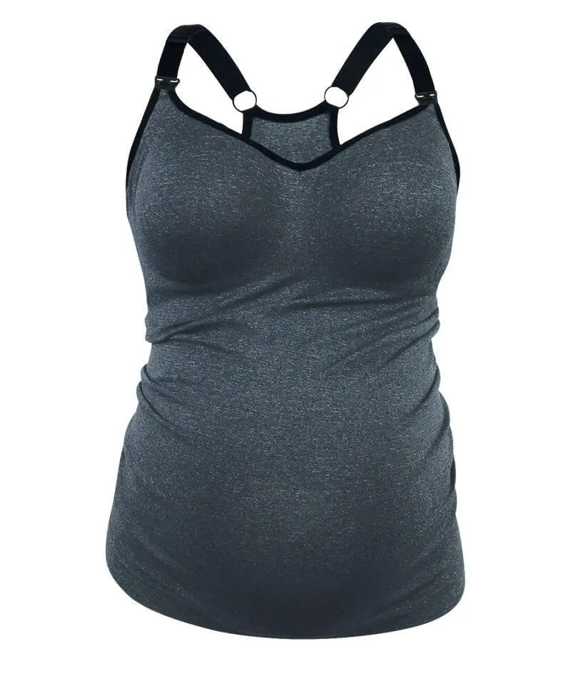 Sugar Candy Fuller Bust Seamless F-HH Cup Nursing Tank - Charcoal