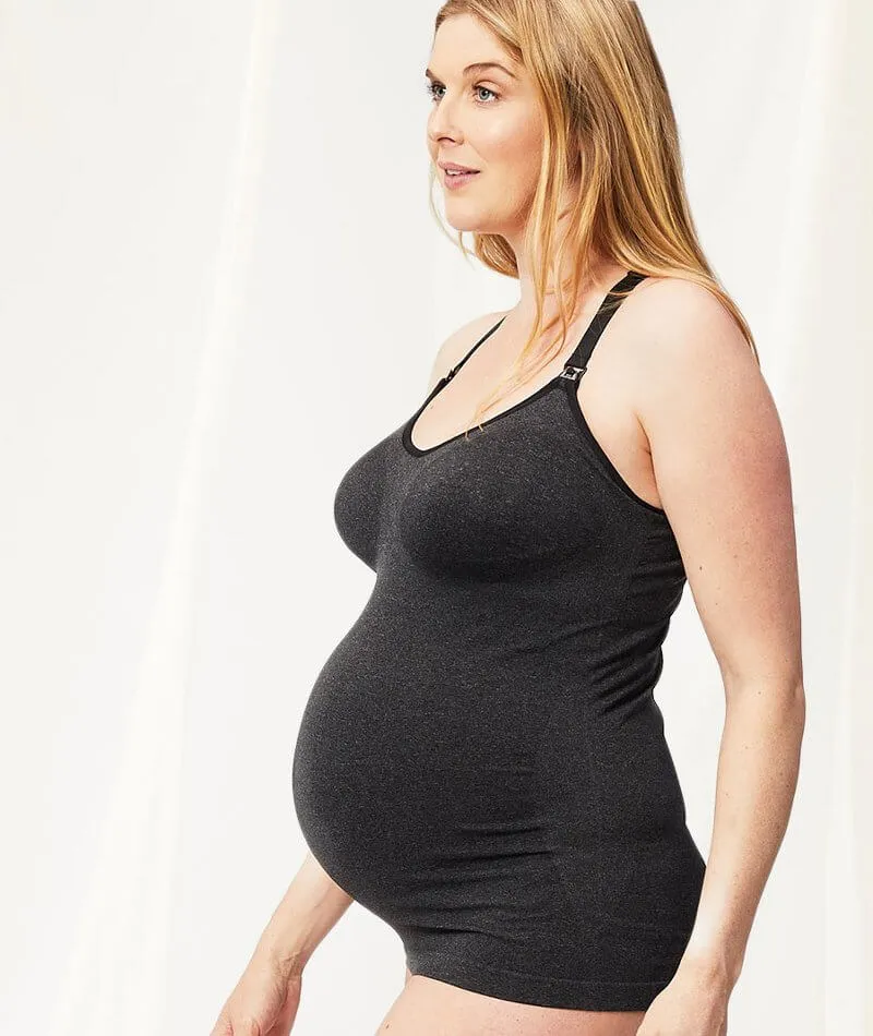 Sugar Candy Fuller Bust Seamless F-HH Cup Nursing Tank - Charcoal