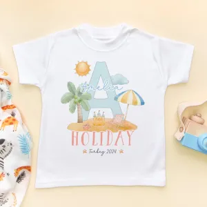 Summer Holiday Personalised Toddler & Kids T Shirt