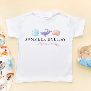 Summer Holiday Sea Shells Personalised Toddler & Kids T Shirt