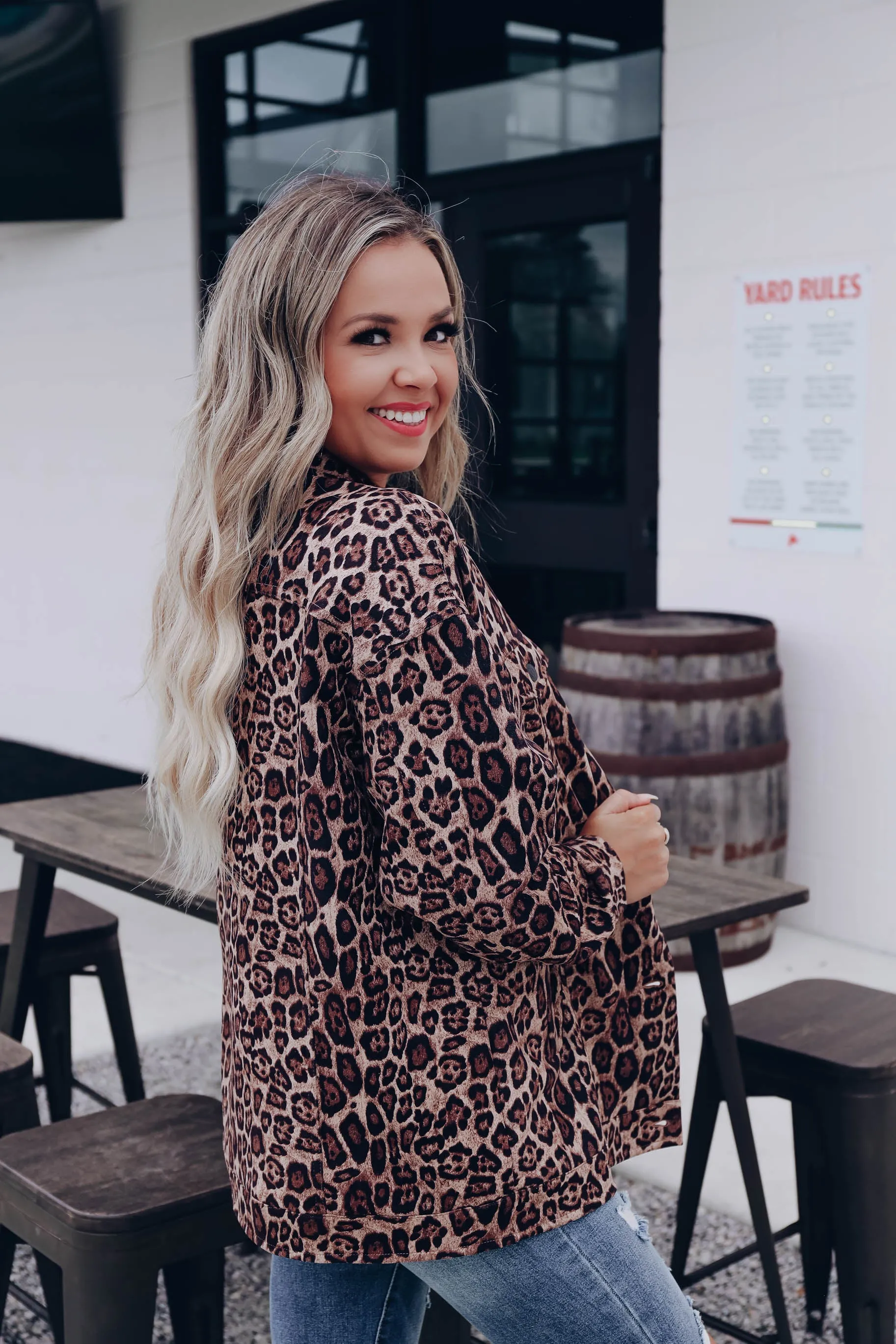 Sussex Faux Suede Leopard Print Jacket