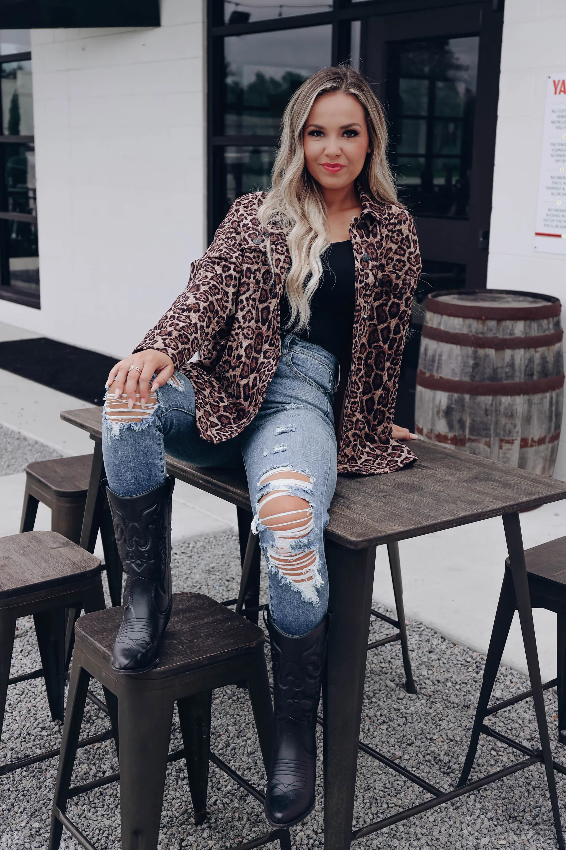 Sussex Faux Suede Leopard Print Jacket