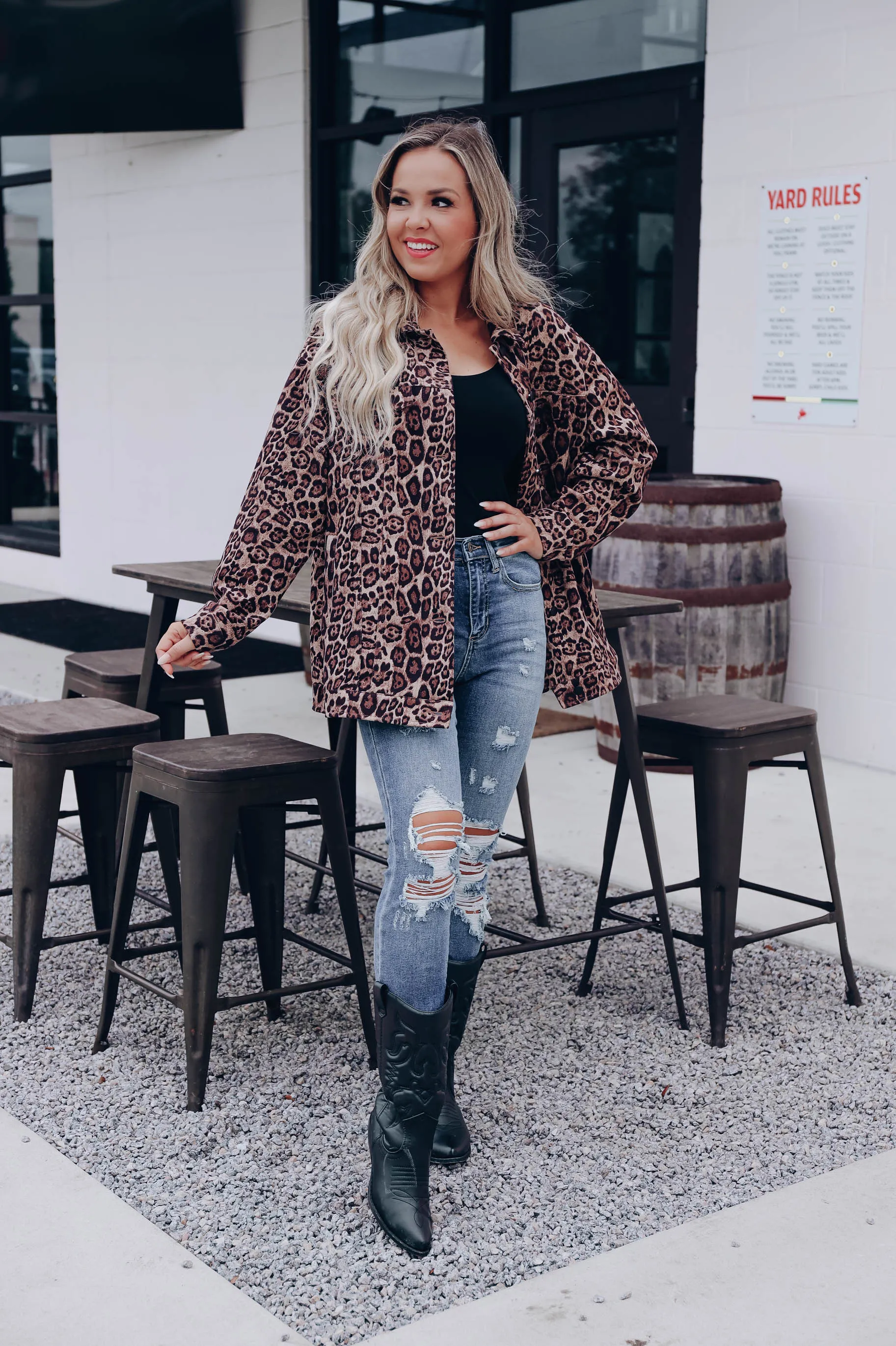 Sussex Faux Suede Leopard Print Jacket