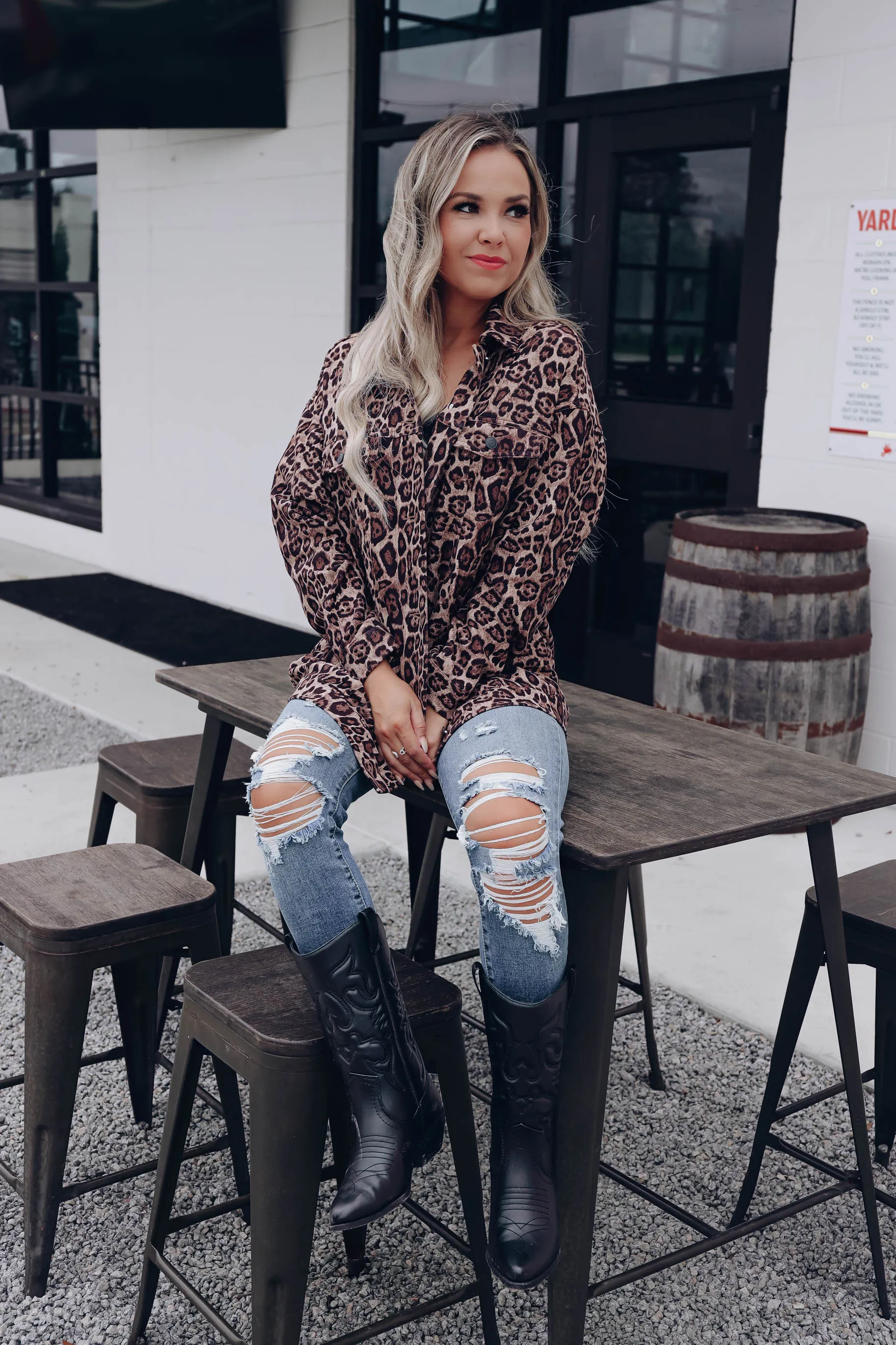 Sussex Faux Suede Leopard Print Jacket